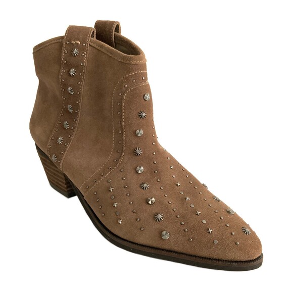 New Sam Edelman Suede Studded Point-toe Bootie Taupe 7.5 - Picture 2 of 13